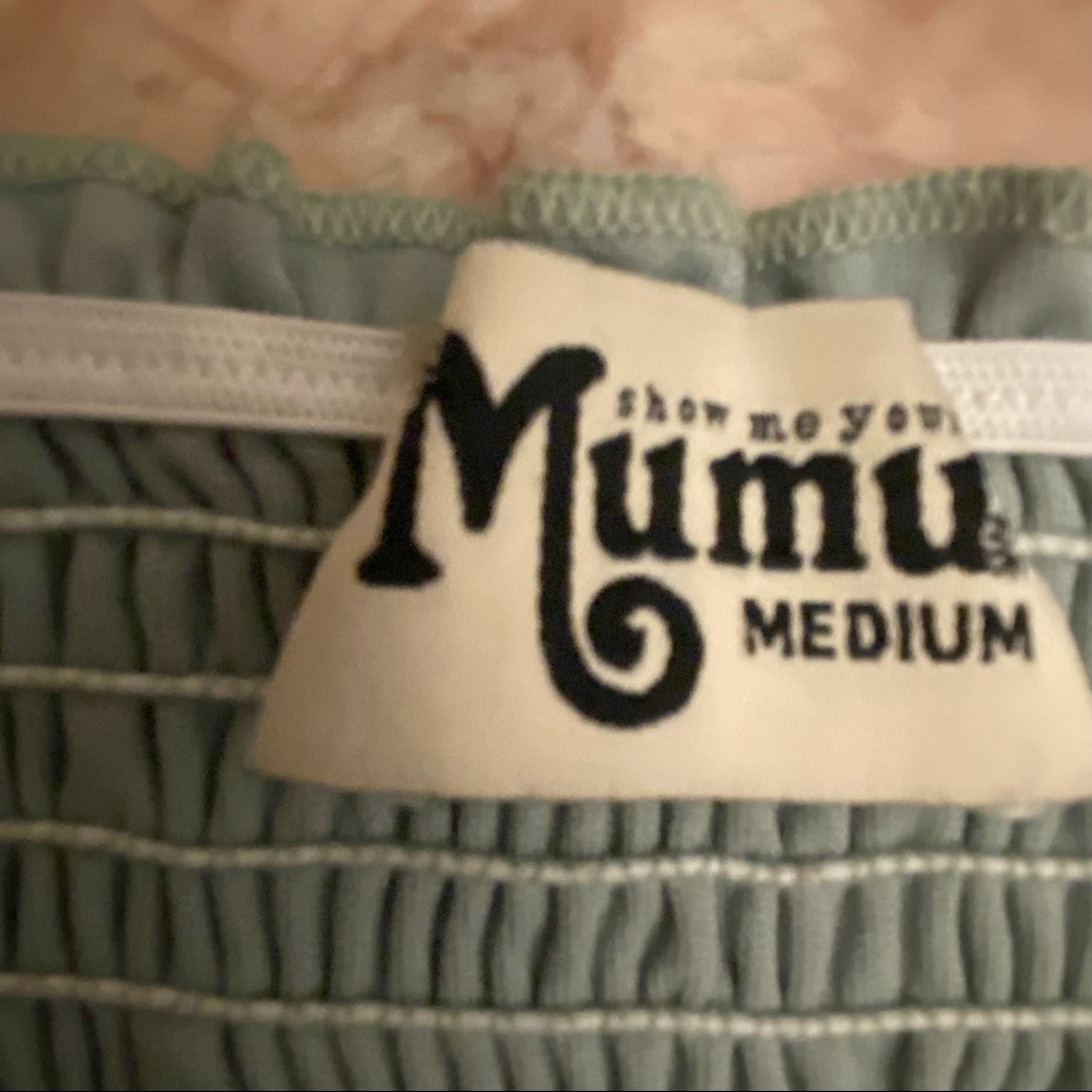 Show Me Your Mumu Women’s Medium Dolly Smocked Floral Dress in Sweetheart Sage - Picture 11 of 12